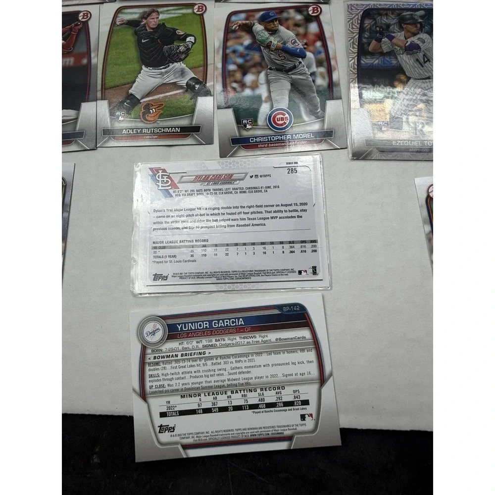 2021 / 2023 topps series one, #d, bp, bcp cards lot of 50 baseball cards mlb